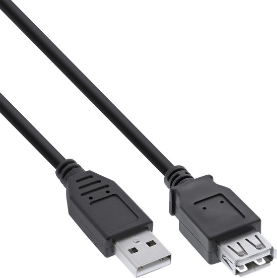 InLine 1m USB 2.0 câble USB Noir