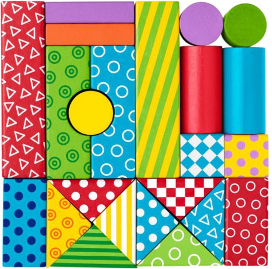 Blokkenkar klein - Incl. 36 blokken - Hout - 27x24x6cm van Jouéco — afbeelding 4