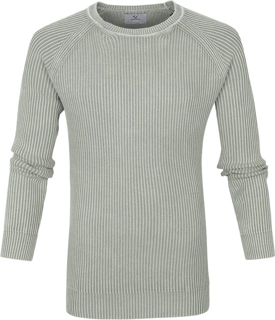 Suitable - Prestige Pullover Cris Groen - Heren - Maat XL - Modern-fit