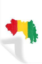 Muurstickers - Sticker Folie - Guinee - Kaart - Vlag - 20x30 cm - Plakfolie - Muurstickers Kinderkamer - Zelfklevend Behang - Zelfklevend behangpapier - Stickerfolie