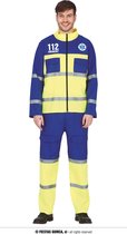 Guirca - Dokter & Tandarts Kostuum - Ambulance Levenswerker - Man - blauw,geel - Maat 52-54 - Carnavalskleding - Verkleedkleding