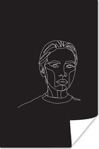 Affiche Line art - Femme - Zwart - 20x30 cm