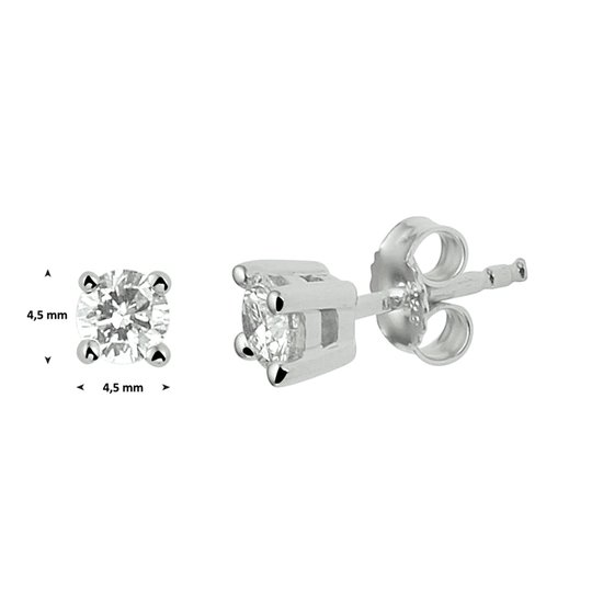 TFT Oorknoppen Diamant 0.50ct (2x0.25ct) H SI Witgoud Glanzend 4.5 mm x 4.5 mm