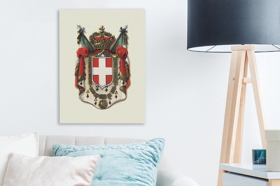 Impression sur toile Illustration avec l'emblème de l'Italie - 30x40 cm - Décoration murale