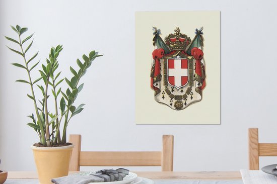 Impression sur toile Illustration avec l'emblème de l'Italie - 30x40 cm - Décoration murale