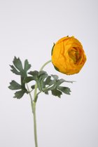Kunstbloem - Ranunculus - boterbloem - topkwaliteit decoratie - 2 stuks - zijden bloem - Geel - 35 cm hoog