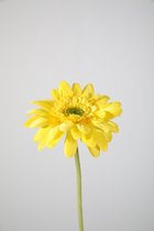 Kunstbloem - Gerbera - topkwaliteit decoratie - 2 stuks - zijden bloem - Geel - 55 cm hoog