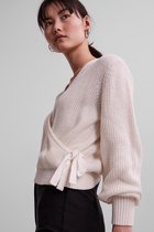 Pieces Trui Pcolivia Ls Wrap Knit Bc 17120132 Cloud Dancer Dames Maat - L