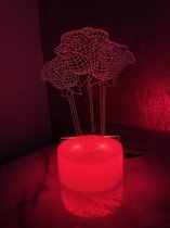 3D LED Lamp - 18 Kleuren - Afstandsbediening - Nachtlamp - Sfeerlamp - Valentijn
