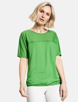 GERRY WEBER Dames Shirt met patch van contrastmateriaal