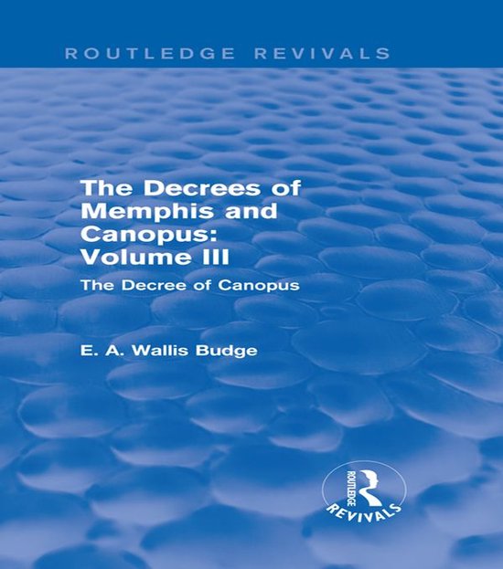 The Decrees of Memphis and Canopus - cover