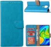 LuxeBass Hoesje geschikt voor Xiaomi Redmi Note 9 - Bookcase Turquoise - portemonnee hoesje - telefoonhoes - gsm hoes - telefoonhoesjes