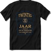 20 Jaar Legendarisch Gerijpt T-Shirt | Royal Blue - Ivoor | Grappig Verjaardag en Feest Cadeau Shirt | Dames - Heren - Unisex | Tshirt Kleding Kado | - Zwart - XL