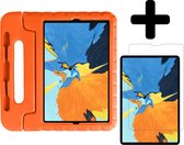 Hoes Geschikt voor iPad Pro 2018 (11 inch) Hoes Kinder Hoesje Kids Case Shockproof Cover Met Screenprotector - Hoesje Geschikt voor iPad Pro 11 inch (2018) Hoesje Kidscase - Oranje