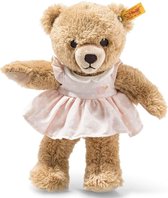 Steiff Sleep Good Beer - 25 cm - teddybeer met jurk - knuffeldier voor baby's - zacht en wasbaar - beige / roze (239526), meerkleurig, medium - Valentijn cadeautje