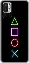 Geschikt voor Xiaomi Redmi Note 10 5G hoesje - Gaming - Neon - Console - Zwart - Controller - Gamen - Siliconen Telefoonhoesje