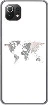 Geschikt voor Xiaomi 11T hoesje - Wereldkaart - Patronen - Zwart - Siliconen Telefoonhoesje