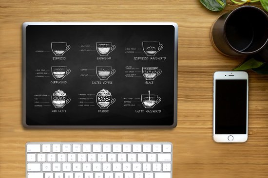 Autocollant pour ordinateur portable - 12,3 pouces - Cuisine - Café - Boisson