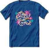 Love Is Love | Pride T-Shirt | Grappig LHBTIQ+ / LGBTQ / Gay / Homo / Lesbi Cadeau Shirt | Dames - Heren - Unisex | Tshirt Kleding Kado | - Donker Blauw - XL