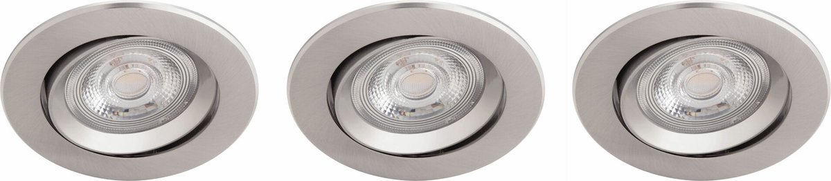 Philips Sparkle inbouwspot - 3-lichts - nikkel