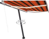 Decoways - Luifel automatisch met LED windsensor 350x250 cm oranje bruin