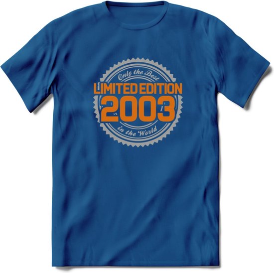 2003 Limited Edition Ring T-Shirt | Zilver - Goud | Grappig Verjaardag en Feest Cadeau Shirt | Dames - Heren - Unisex | Tshirt Kleding Kado | - Donker Blauw - L