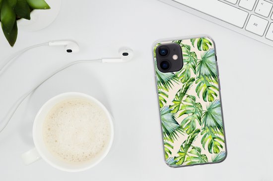 Coque iPhone 12 - Feuilles - Motifs - Monstera - Coque de téléphone en Siliconen