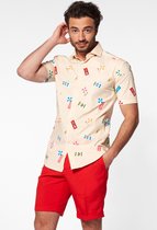 OppoSuits Short Sleeve Beach Life - Korte mouwen overhemd - Zomers - Maat: EU 47