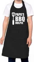 Papa s BBQ hulpje keukenschort zwart voor jongens en meisjes - Barbecue schort kinderen/ bbq keukenschort kind
