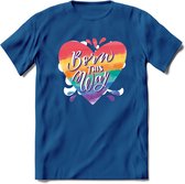 Born This Way | Pride T-Shirt | Grappig LHBTIQ+ / LGBTQ / Gay / Homo / Lesbi Cadeau Shirt | Dames - Heren - Unisex | Tshirt Kleding Kado | - Donker Blauw - XL