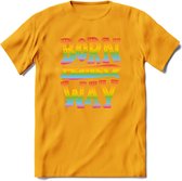 Born This Way | Pride T-Shirt | Grappig LHBTIQ+ / LGBTQ / Gay / Homo / Lesbi Cadeau Shirt | Dames - Heren - Unisex | Tshirt Kleding Kado | - Geel - M