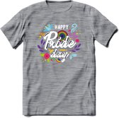 Pride Day | Pride T-Shirt | Grappig LHBTIQ+ / LGBTQ / Gay / Homo / Lesbi Cadeau Shirt | Dames - Heren - Unisex | Tshirt Kleding Kado | - Donker Grijs - Gemaleerd - M