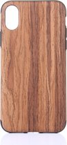 Apple iPhone X Hoesje - Mobigear - Wood Look Serie - TPU Backcover - Padauk - Hoesje Geschikt Voor Apple iPhone X