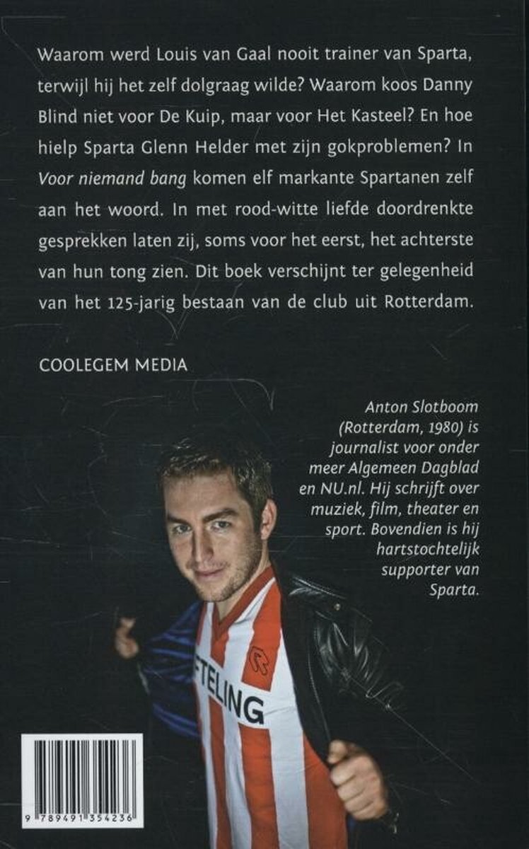Voor niemand bang - back cover