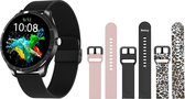 Belesy® Q9 2022 - Smartwatch Dames – Smartwatch Heren - Horloge - 1.28 inch - Kleurenscherm - Stappenteller - Bloeddruk - Hartslag - 75+ Wijzerplaten – Sporten – Milanees – Staal –