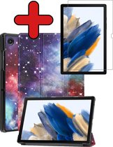 Hoes Geschikt voor Samsung Galaxy Tab A8 Hoes Book Case Hoesje Trifold Cover Met Screenprotector - Hoesje Geschikt voor Samsung Tab A8 Hoesje Bookcase - Galaxy