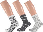 Apollo-sokken | Bedsokken dames | Grijs | 3-Pak | One Size | Slaapsokken | Fluffy sokken | Warme sokken | Bedsokken | Fleece sokken | Warme sokken dames | Winter sokken | Apollo