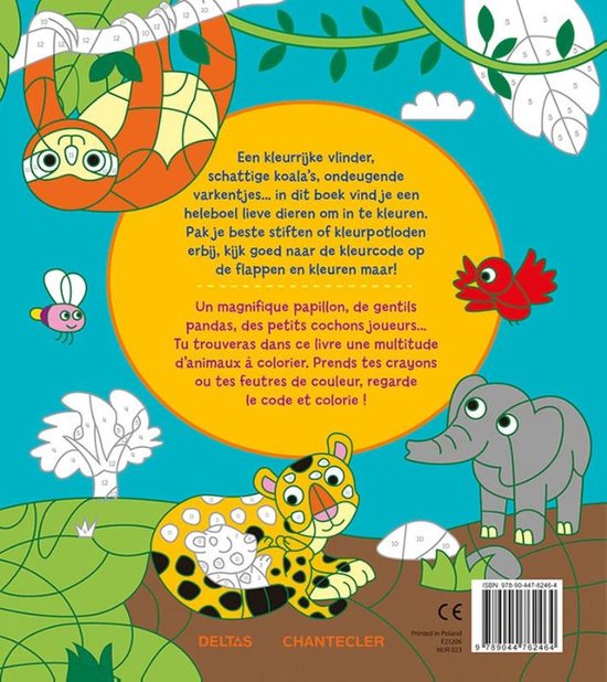 Kleuren op nummer - Lieve dieren / Coloriages codés - Les gentils animaux