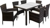 Tuinset 13-delig stapelbaar Polyrattan set van stoelen Bali bruin