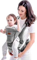 BrightWise® Ergonomische Draagzak Baby Ingebouwde heupdrager - Baby draagzak - Baby carrier - Baby drager - 0-3 jaar - Max. 20 kilo - 70-130 cm heupbreedte - Grijs