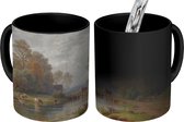 Magische Mok - Foto op Warmte Mok - Sommerliche Flusslandschaft an einem Bauerngehöft - schilderij van Paul Weber - 350 ML - Uitdeelcadeautjes