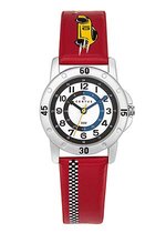 Certus-Kinderhorloge-Rood lederen band-Race auto.