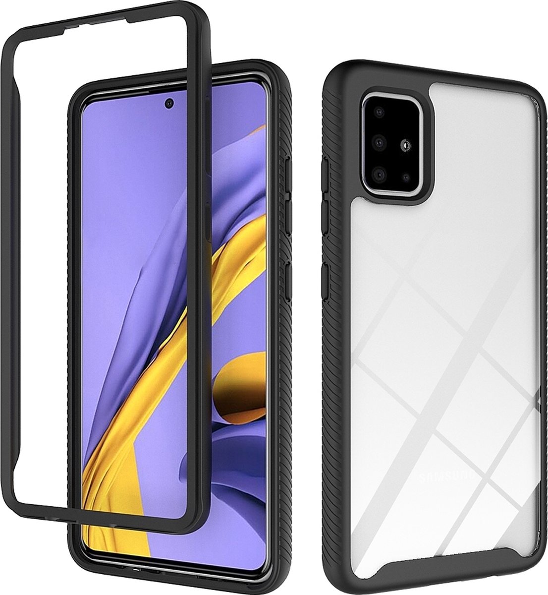 Mobigear Hoesje geschikt voor Samsung Galaxy A51 Telefoonhoesje Hardcase | Mobigear Two-Layer Backcover Shockproof | Schokbestendig Galaxy A51 Telefoonhoesje | Anti Shock Proof - Zwart
