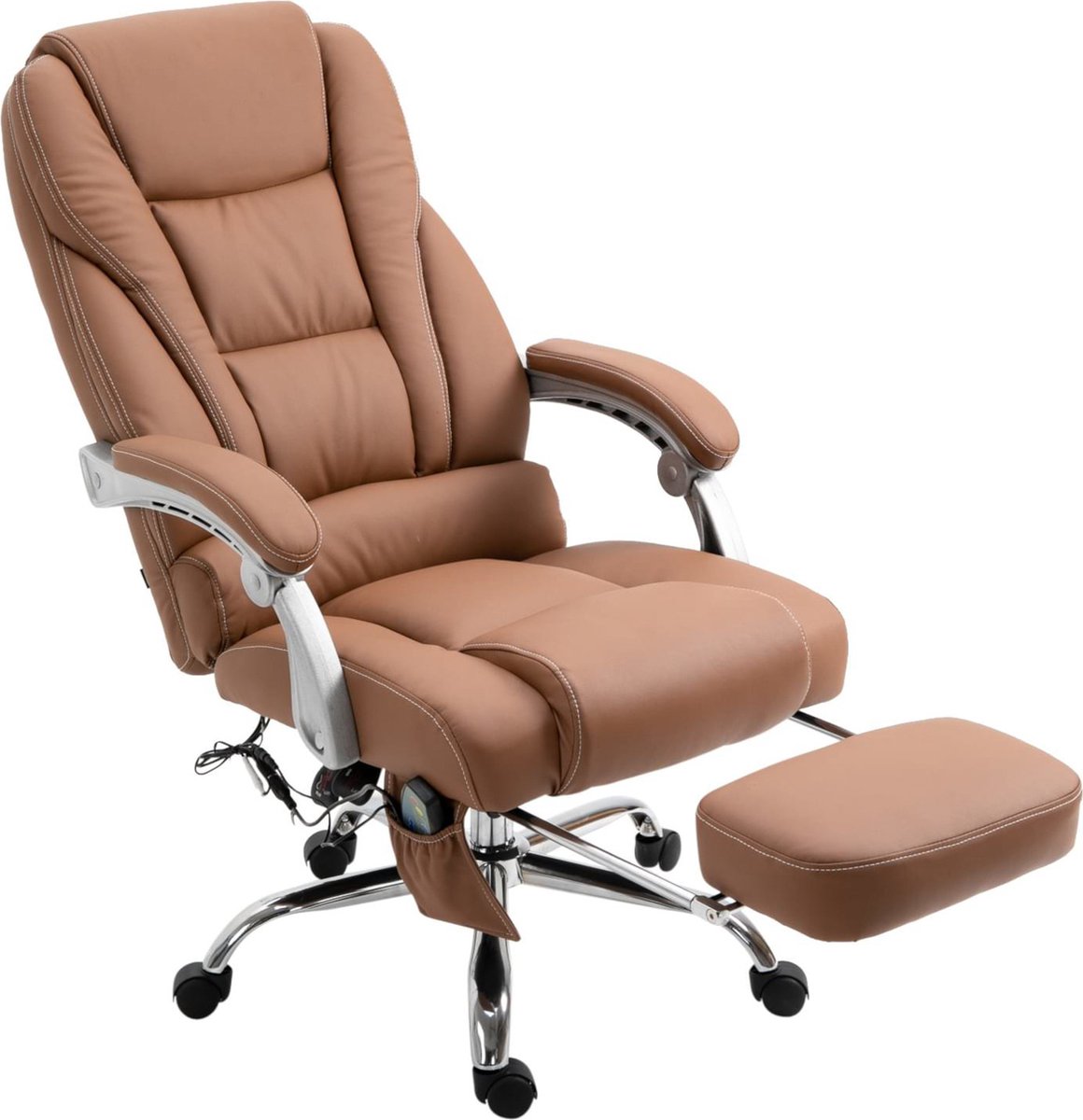 CLP Pacific Bureaustoel met Massagefunctie - Licht Bruin - afbeelding 2