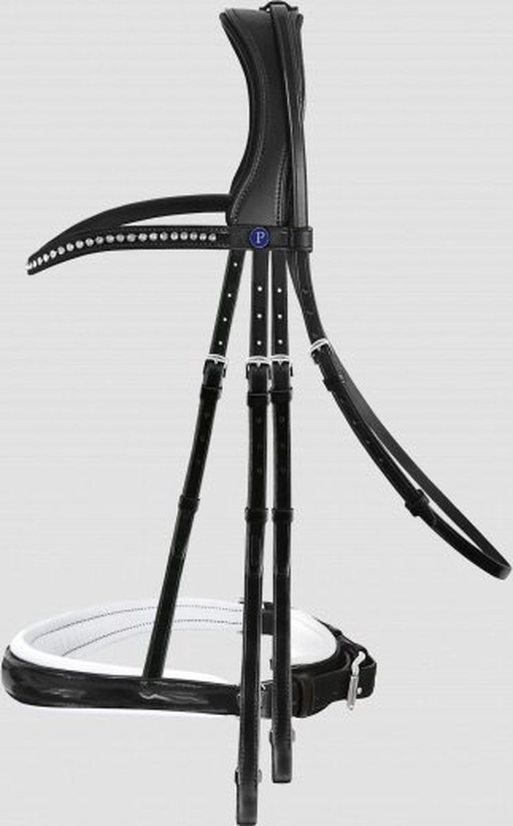 Passier Hoofdstel stang &trens Dream Black Lack/White - Cob