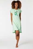Woody slaapkleed meisjes/dames - pastelgroen - krokodil - 221-1-BDR-S/703 - maat S