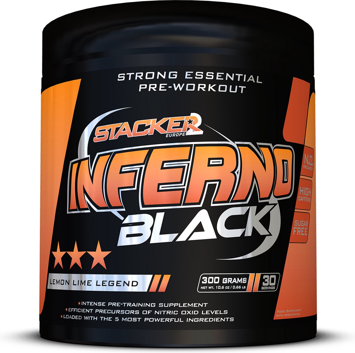 Stacker 2 Inferno Black 30 servings lemon lime