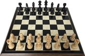 Échiquier en bois fait à la main - Complet avec des pièces d'échecs en métal - Luxe - Haute qualité - Échiquier - Jeu d'échecs - Jeu d'échecs - Jeu de société - Adultes - Echecs - Chess - 40 x 40 cm