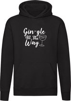 Gin-gle All The Way | Unisex | Trui | Sweater | Hoodie | Capuchon | Zwart | Gin tonic | Cocktail | Drink