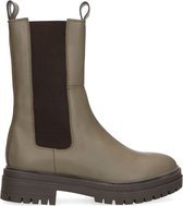 Manfield - Dames - Khaki hoge chelsea boots - Maat 42